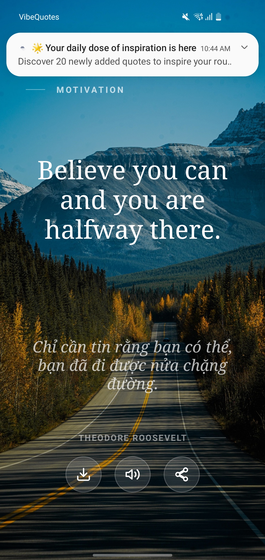VibeQuotes thông báo động lực